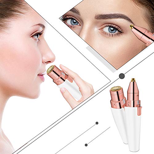 Eliminador de vello facial, 2 en 1, depiladoras recargables por USB, sin dolor, sin imperfecciones, depiladoras faciales, afeitadora eléctrica portátil para barbilla, mejillas, labios