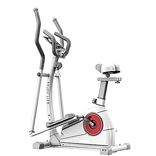 Elíptica Bicicleta Elíptica 2-en-1 elíptica de la Bicicleta estática-Fitness Cardio Pérdida de Peso Entrenamiento Máquinas de Ejercicios para el Uso en el Hogar (Color : White, Size : Free Size)