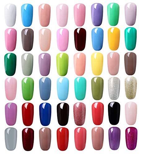 Elite99 3 en 1 Esmaltes Semipermanentes de Uñas, 48 Colores Kit de Un Paso Esmaltes en Gel UV LED Soak off 7ML