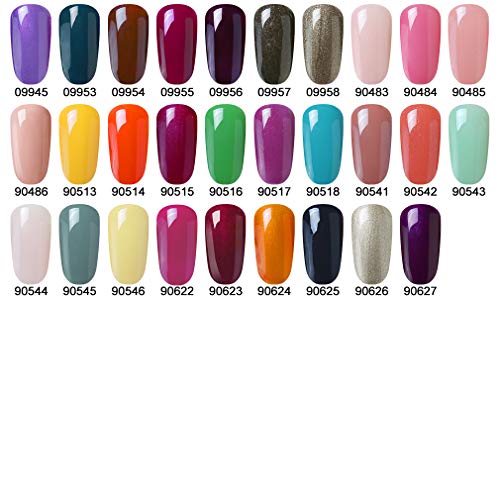 Elite99 Esmaltes de Uñas en Gel UV LED, Esmaltes Semipermanentes Negro para Uñas Soak off 7.3ml - 40518