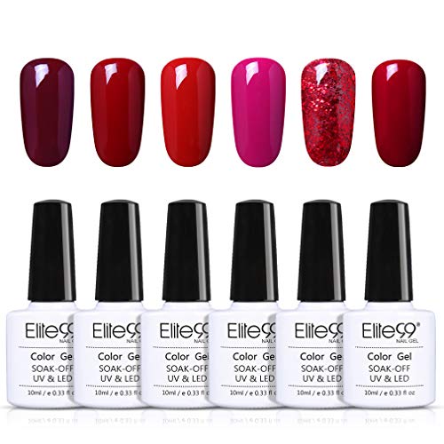 Elite99 Esmaltes Semipermanentes de Uñas en Gel UV LED, 6pcs Kit de Esmaltes de Uñas 10ml 013