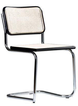 ElleDesign - Silla de trineo de mimbre de madera maciza de haya o negro