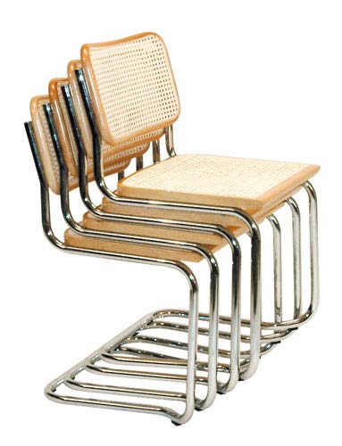 ElleDesign - Silla de trineo de mimbre de madera maciza de haya o negro