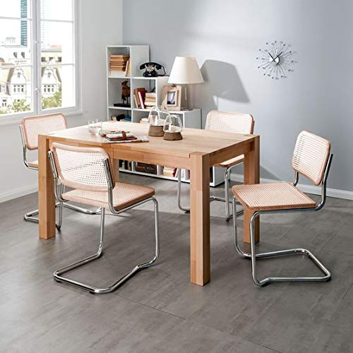 ElleDesign - Silla de trineo de mimbre de madera maciza de haya o negro