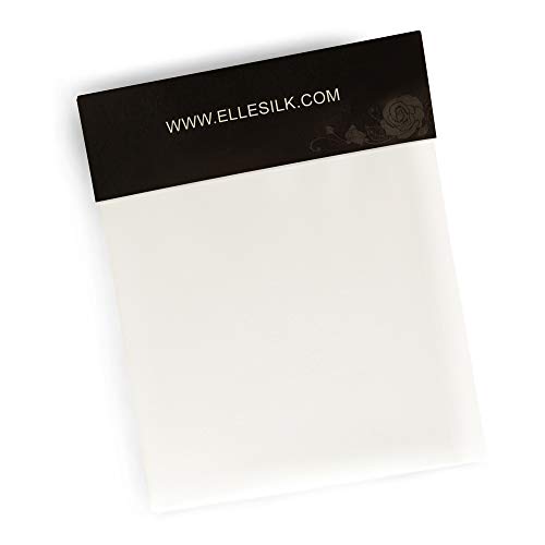 ElleSilk Funda de Almohada 50 x 75 cm de 100% Seda, 22 Momme, para la Piel y el Cabello, Previene Las Arrugas, Color Marfil, 1 Pieza