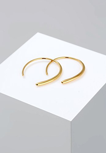 Elli Pendientes de aro geométricos para mujer en plata de ley 925