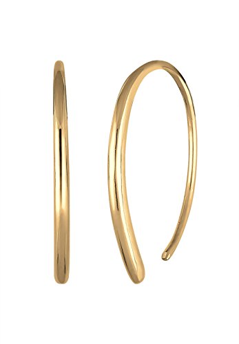 Elli Pendientes de aro geométricos para mujer en plata de ley 925