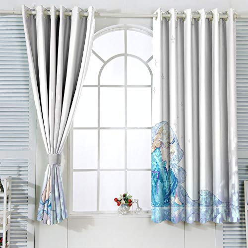 Elliot Dorothy Frozen Elsa y Anna película de dibujos animados cortina de respaldo cortina cortina de ventana de tela para dormitorio, sala de estar cocina W72 x L63