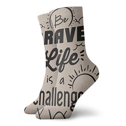 Elsaone La vida es un desafío Calcetines casuales unisex Los mejores calcetines locos Calcetines de novedad 30 cm / 11.8 pulgadas