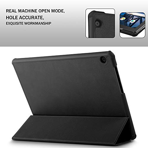 ELTD Funda Carcasa para Lenovo Tab M10, Ultra Delgado Silm Stand Función Smart Fundas Duras Cover Case para Lenovo Tab M10 2018 Model Tableta, (Negro)
