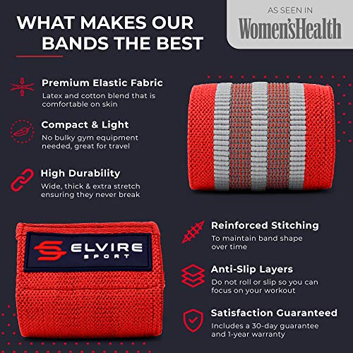 ELVIRE SPORT Bandas Elasticas Musculacion (Set de 3): Bandas de Resistencia de Tela para Fitness y Glúteos, Caderas, Piernas | Gomas para Yoga, Pilates, Crossfit, Fisioterapia | Hombres y Mujeres