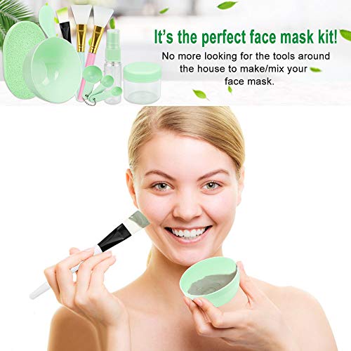 EMAGEREN Brocha para Aplicar Mascarilla Facial, Kit de Herramientas de Mascarilla con Cepillos de Mascarilla y Tazón de Mascarilla Facial para Mascarilla de Arcilla y Geles DIY.
