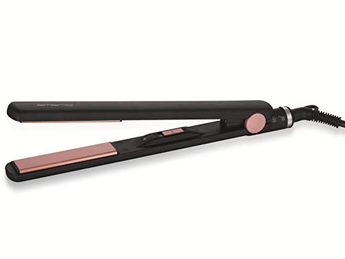 Emerio Hair Care Family HS-107146.1 - Plancha para el pelo (revestimiento de cerámica, hasta 220 °C), color negro y oro rosa