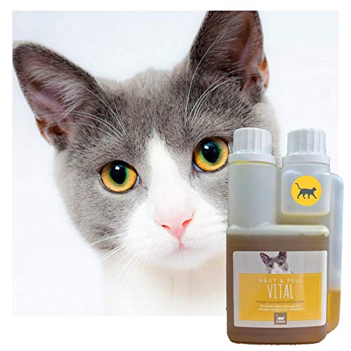 EMMA Aceite de linaza y Aceite de cártamo más Vitamina E I Aceite de Alimentos prensado en frío I Ácidos grasos insaturados (Omega 3 6) I Aceite de vómito I para Gatos I Piel y Pelo Vital 250 ml