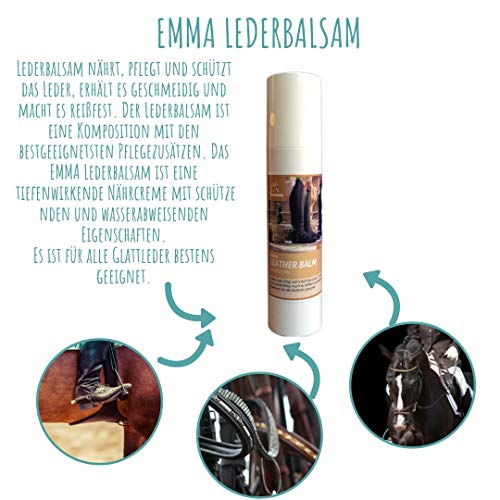 EMMA ♥ Bálsamo de Cuero I Cuidado del Cuero para Silla y Caracol, Botas, Zapatos, Ropa de Motocicleta, Cuero de Coche, Bolsos y Muebles, etc. 200 ml