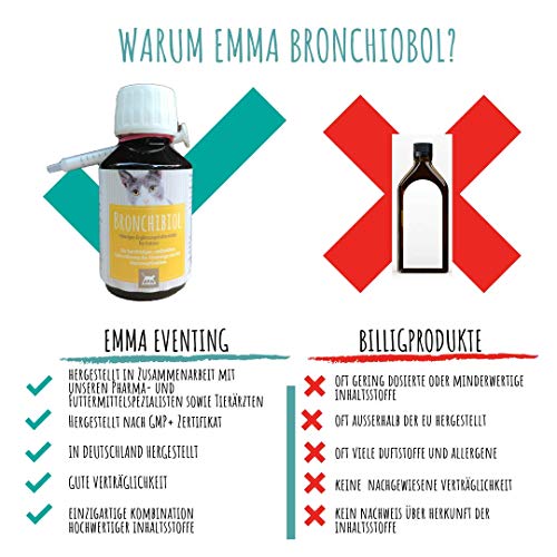 EMMA Jarabe para la Tos para Gatos I Gotas bronquiales con tomillo I Hierbas bronquiales I Hierbas para calmar Las vías respiratorias I 100 ml