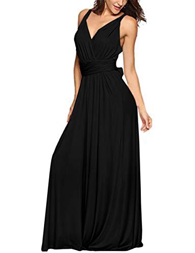 EMMA Mujeres Falda Larga de Cóctel Vestido de Noche Dama de Honor Elegante sin Respaldo