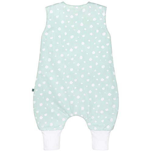 emma & noah | Bebé saco de dormir de invierno con pies | 100% algodón | Temperatura: 15-21°C grados - espesor 2.5 TOG | Edad: 3-6 meses | Tamaño: 70 cm | Diseño: puntos de menta