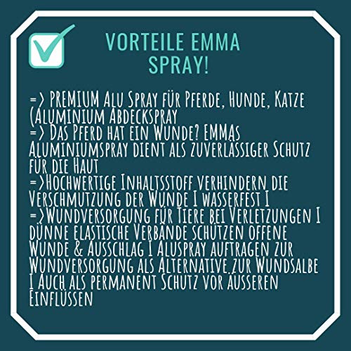 EMMA ♥ Spray de Aluminio para Caballos y Perros I Vendaje para heridas en Spray Protección inmediata I Cuidado óptimo de heridas I Transpirable 200 ml
