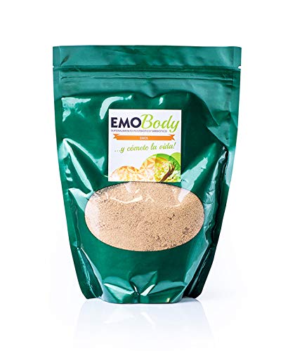 EMO Body Prebiótico 500 gr Salvado de Arroz Fermentado – Más de 100 Cepas – Bacterias Acido Lácticas y Hongos Benéficos – 33.000 Millones de UFC