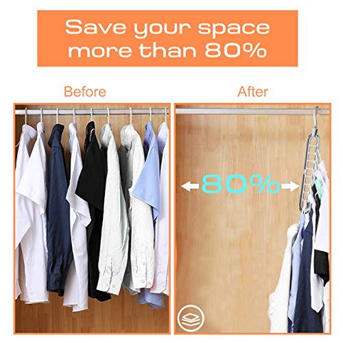 Emooqi Magic Hanger, Perchas Que Ahorran Espacio/Perchas Ropa Organizador,9 Hoyos Perchas De Almacenamiento Plegables,Girar Libremente 360 ​​Grados Soporte para Colgador
