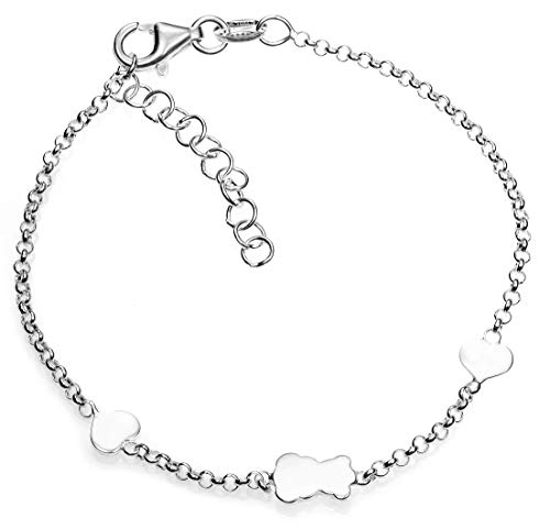 EMPATHY JEWELS Pulseras de Plata de Ley 925 Mujer - Pulsera Plata de Ley Mujer - Regalos de Cumpleaños Originales para Mujeres - Joyas para Mujer Hechas en Plata de Ley (Modelo 1)