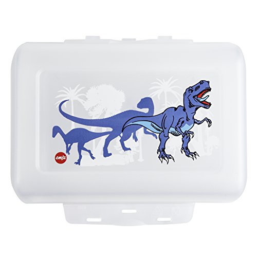 Emsa 49496 Fiambrera con diseño de Dinosaurio, Transparente/Azul