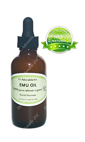 Emu aceite 100% puro orgánico aceite hidratante para el crecimiento del cabello estrías del rostro y más totalmente refinado 2 oz vidrio ámbar frasco con cristal cuentagotas