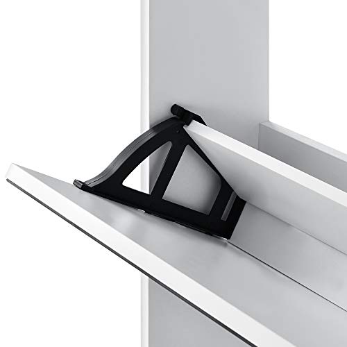 [en.casa] Zapatero con Espejo 102,5 x 63 x 17 cm Mueble Zapatero Organizador de Zapatos Blanco