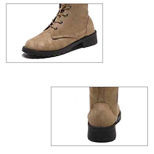 Encima Rodilla Botas para Mujer Atractivo Boots Zapatos con Cordones De Moda con Forro Transpirable Y Cremallera Lateral, para Otoño E Invierno,Púrpura,42