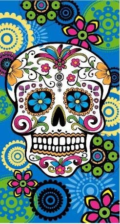 Energy Colors Textil - Calavera - Toalla Playa Microfibra 75 x 150 cm (Azul)