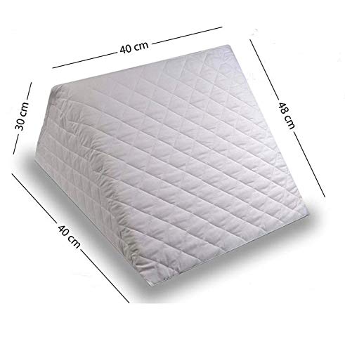 ENERGY COLORS Textil-Hogar Almohada Cojín Tipo Cuña - Desenfundable - Descanso en la Cama/Sofá Ideal para Leer 40x40x30cm