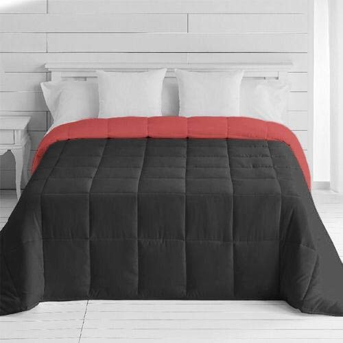 Energy Colors Textil - Hogar - Moscow - Edredón/Relleno Nórdico Reversible Máxima Calidad Transpirable 350 gr/m2 Microfibra Alta Densidad Invierno/Otoño (Rojo - Negro, Cama 135 y 150 (240 x 260 cm))