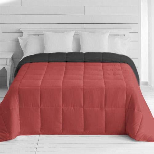 Energy Colors Textil - Hogar - Moscow - Edredón/Relleno Nórdico Reversible Máxima Calidad Transpirable 350 gr/m2 Microfibra Alta Densidad Invierno/Otoño (Rojo - Negro, Cama 135 y 150 (240 x 260 cm))