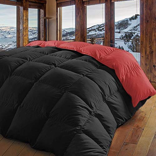 Energy Colors Textil - Hogar - Moscow - Edredón/Relleno Nórdico Reversible Máxima Calidad Transpirable 350 gr/m2 Microfibra Alta Densidad Invierno/Otoño (Rojo - Negro, Cama 135 y 150 (240 x 260 cm))