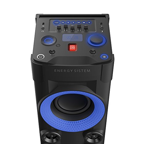 Energy Sistem Party 6 Altavoz Karaoke con micrófono y Bluetooth (Botón Power 600W, Luces de Fiesta, USB, Pantalla, Analog EQ)