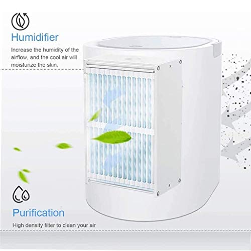 Enfriador de aire Refrigerador de aire portátil 3 en 1 purificador del humectador del escritorio refrigeradores evaporativos, luz del LED, 3 velocidades del ventilador de Reducción de Ruido for Office