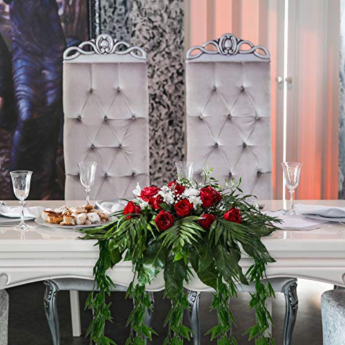 Enredadera Artificial Guirnalda de Follaje (50 Piezas) - 180 cm (5,9 Feet cada enredadera) - Hojas Verdes Seda Sintética Sauce Ratán Mimbre Decorar Jardín Bodas, Festival, Ventana, Balcón y Cerca