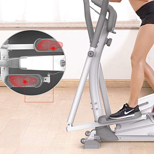 Entrenador de la Cruz 2-en-1 elíptica de la bicicleta estática-Fitness Cardio Pérdida de peso entrenamiento Máquina-Con Asiento blanco Inicio equipo de la aptitud ( Color : White , Size : Free size )