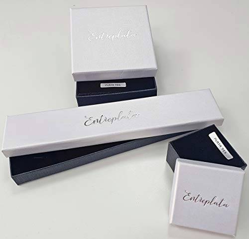 ENTREPLATA Pendientes Aro Plata de Ley 925 Colgante Cruz