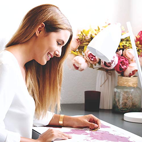 envami Mapa Mundi Rascar I Mapas del Mundo para Marcar Viajes I 80 X 40 CM I Rosa I Scratch Off Travel Map