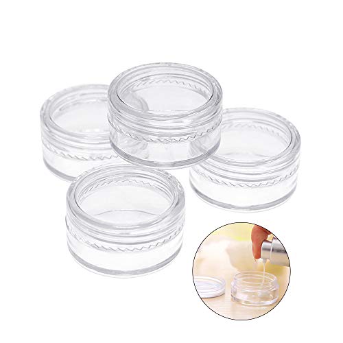 Envase cosmético Muestras de viaje Macetas Cosméticas 60pcs 5g 5ml Redondo de plástico transparente con tapa para cremas Muestra de maquillaje Almacenamiento en polvo Brillo Uñas de almacenamiento de