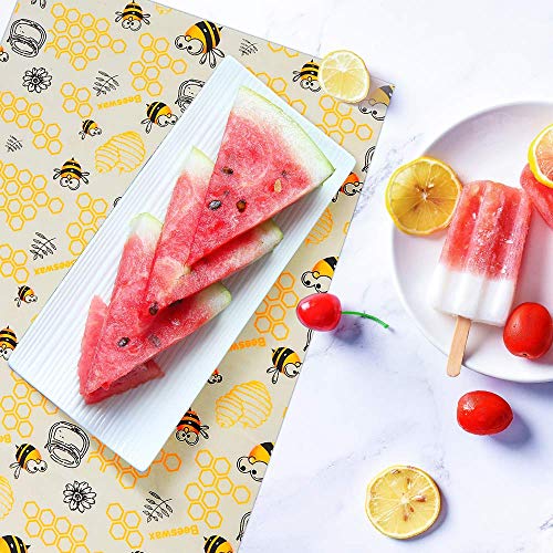 Envoltorio Cera De Abeja, Wraps, Hospaop Wrap reutilizable Eco Friendly Zero Waste Almacenador de Alimentos para Quesos,Frutas,Vegetales