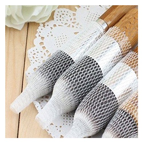 Envoltura de malla de cepillo de maquillaje - SODIAL(R)100 pcs cubierta de envoltura de protecciones de malla para guardar pluma de pinceles de maquillaje(blanco)