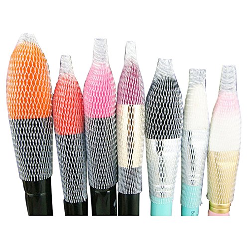 Envoltura de malla de cepillo de maquillaje - SODIAL(R)100 pcs cubierta de envoltura de protecciones de malla para guardar pluma de pinceles de maquillaje(blanco)