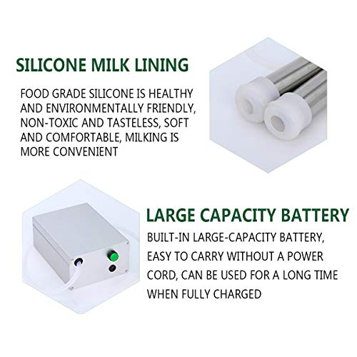 EnweGey Eléctrica Ordeñadora, Extractor de Leche Cabeza Doble Portátil para Cabras, Ordeñadora para el Hogar Granja a Pequeña Escala (14L),For Sheep,Plug in