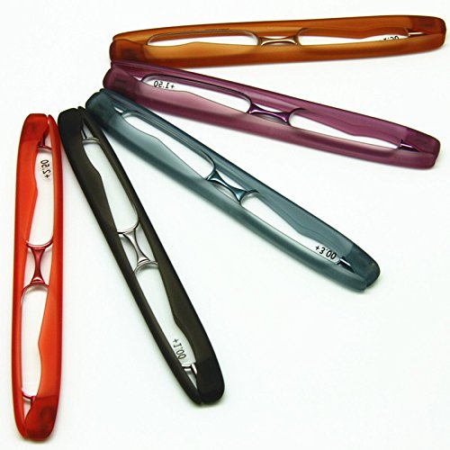 EnzoDate Podreader plegable de lectura gafas de presbicia gafas, lector de Mini Pocket, (Fuerza + 2,5, Marina de guerra)