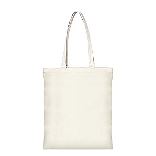 Eono Bolsas de primera calidad para mujer, Bolsas de la compra Reutilizables, Bolsas de lona 100% algodón con cremallera, Regalo Tote Bag, Bolsa de Playa, Bolsa de Hombro, Bolsa de Libros | 0601H03