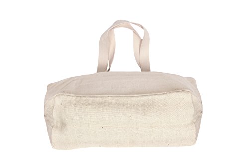 EONO Grande de la lona tote bag tela bolso de compras verduras reutilizables respetuosa del medio ambiente de ultramarinos de hombro de yute bolso de tela mujer- Llanura Off White | 0504