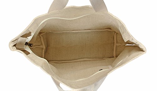 EONO Grande de la lona tote bag tela bolso de compras verduras reutilizables respetuosa del medio ambiente de ultramarinos de hombro de yute bolso de tela mujer- Llanura Off White | 0504